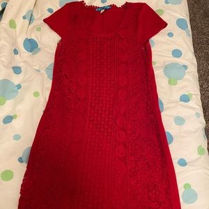 Size medium; Red mid-length dress. Brand:Buttons.